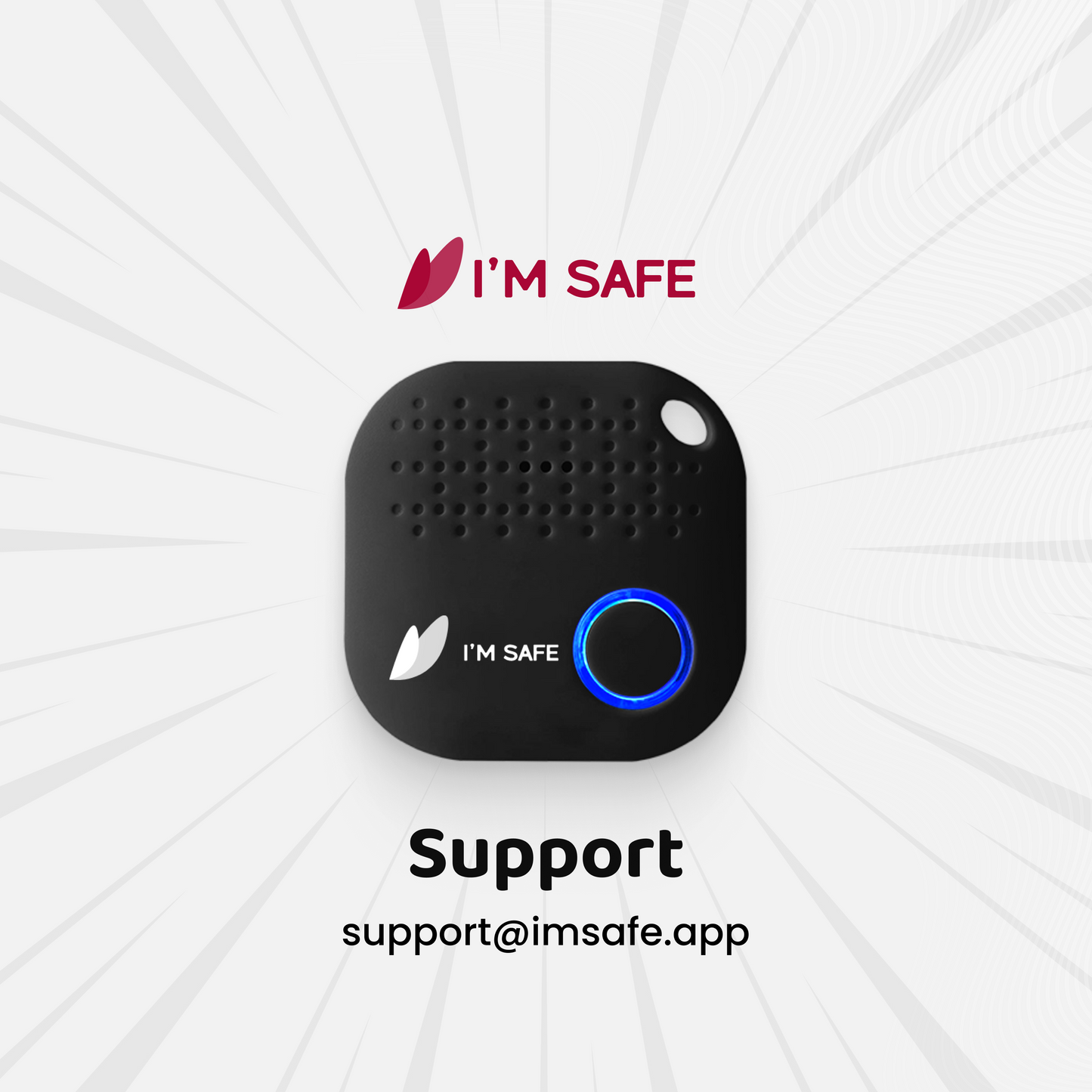 I'M SAFE Tag Classic Bluetooth SOS Button & Smart Finder