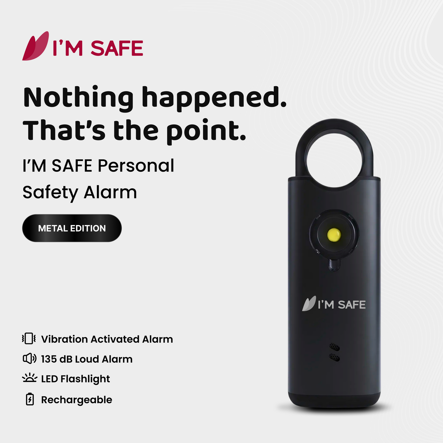 I'M SAFE Personal Safety Alarm – Metal Edition