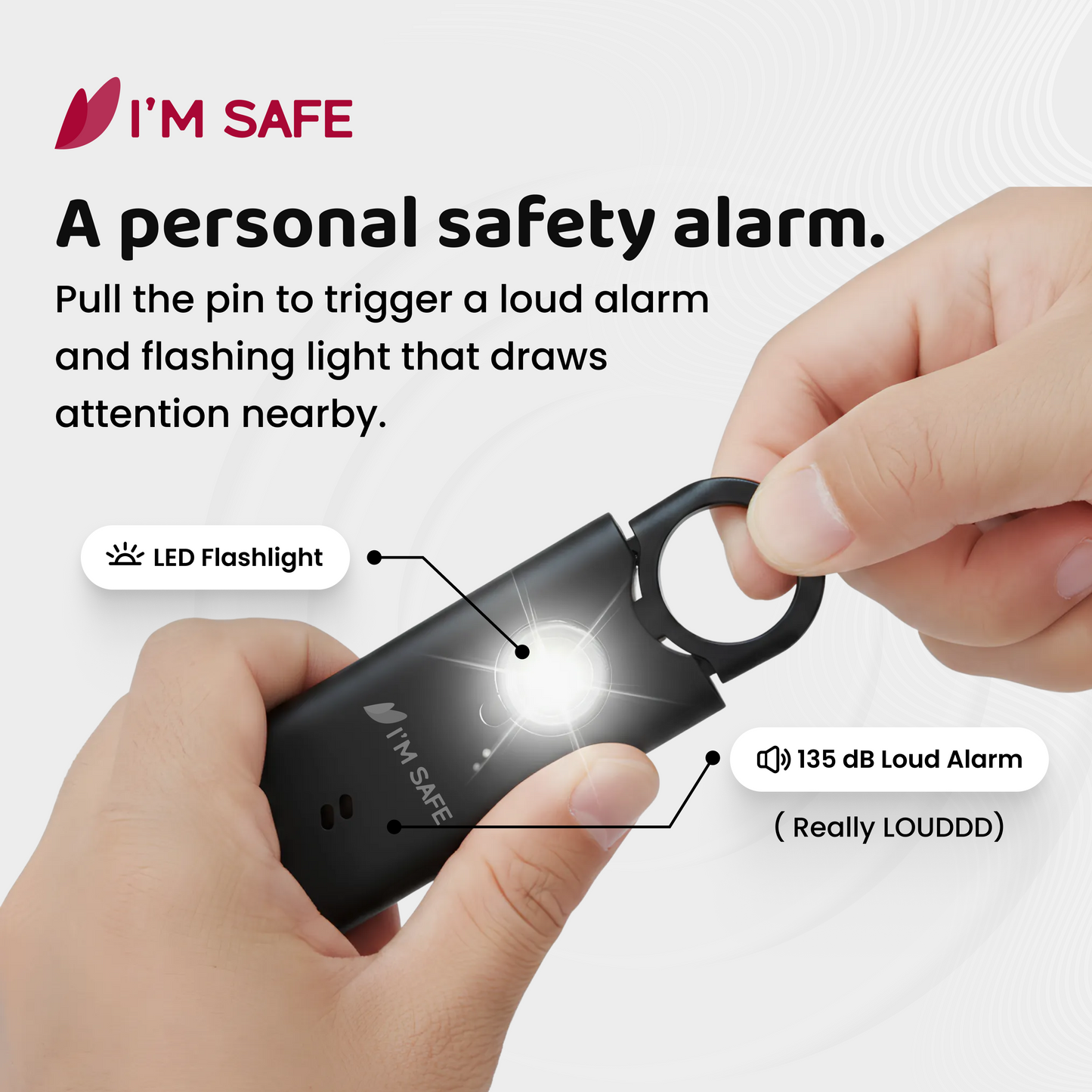 I'M SAFE Personal Safety Alarm – Metal Edition
