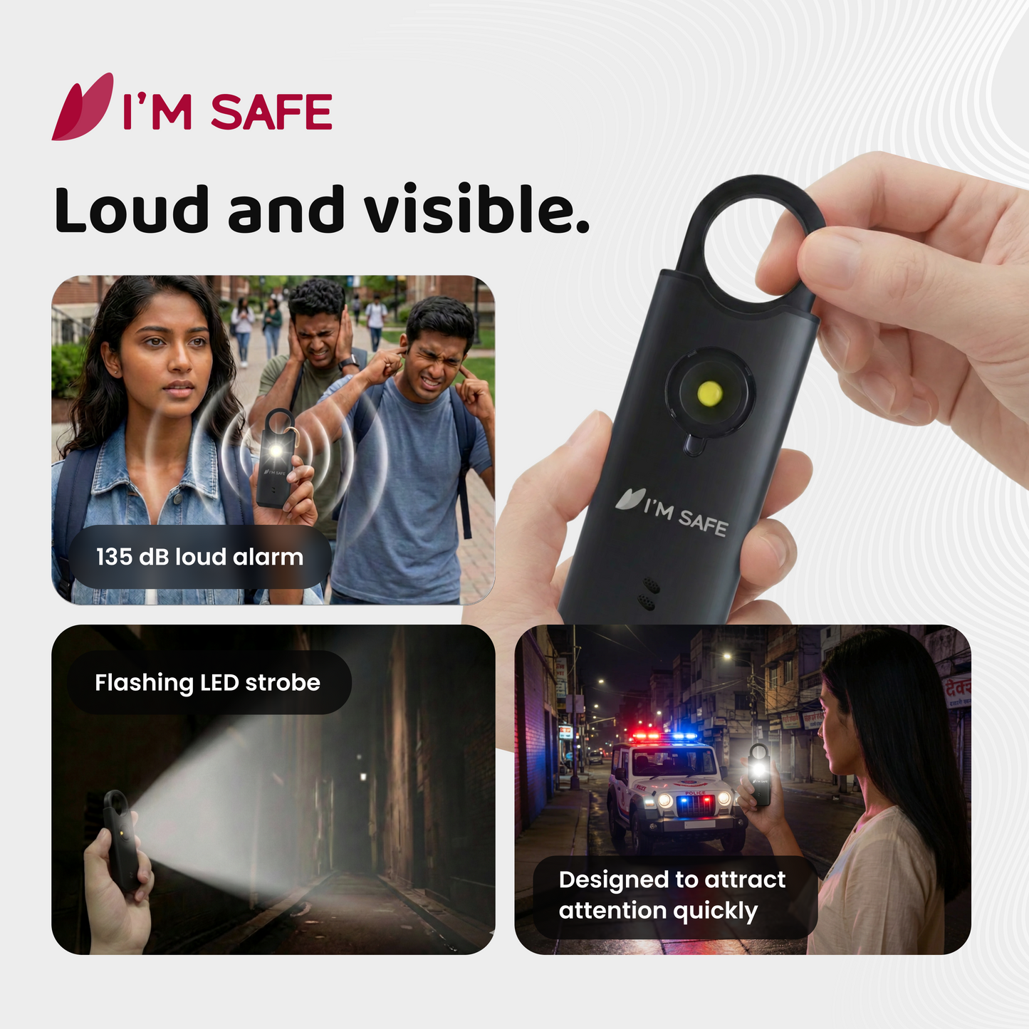I'M SAFE Personal Safety Alarm – Metal Edition