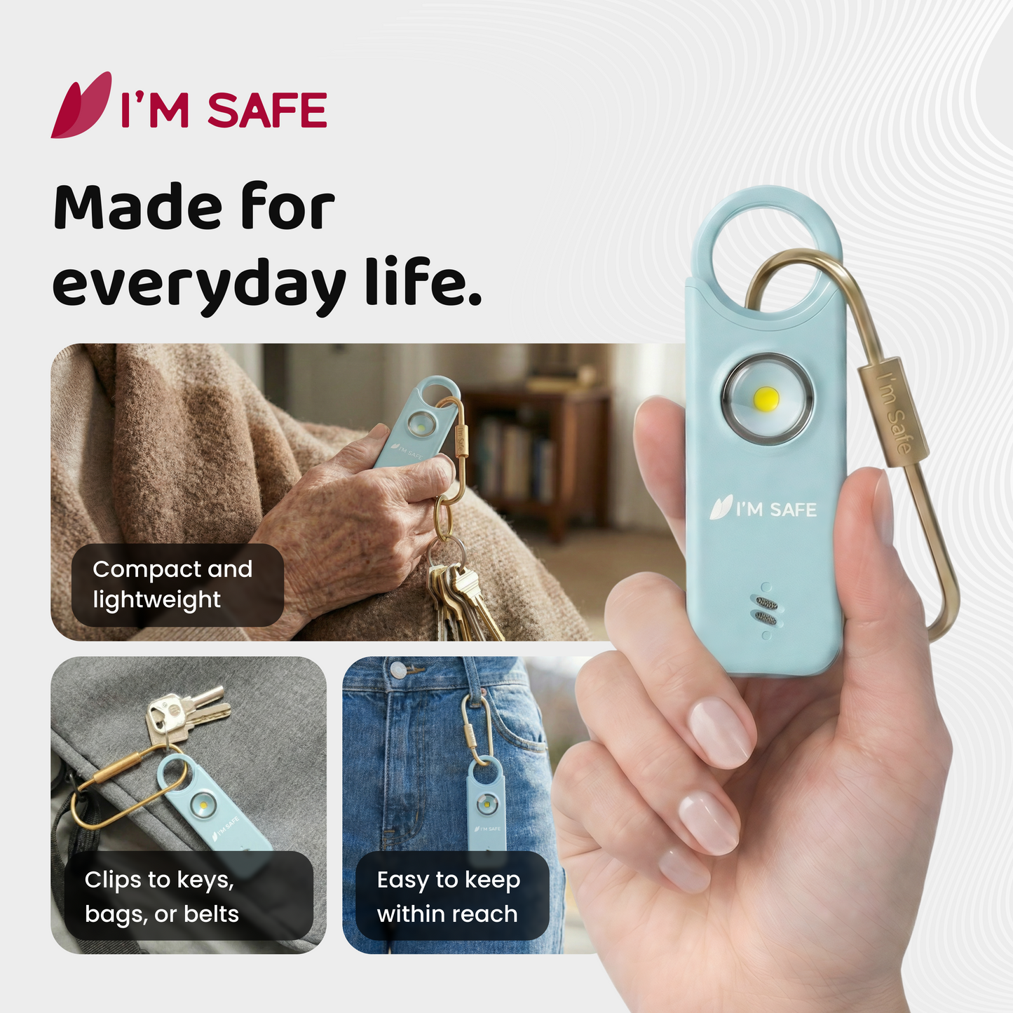 I'M SAFE Personal Safety Alarm Classic | 135 dB Loud Siren