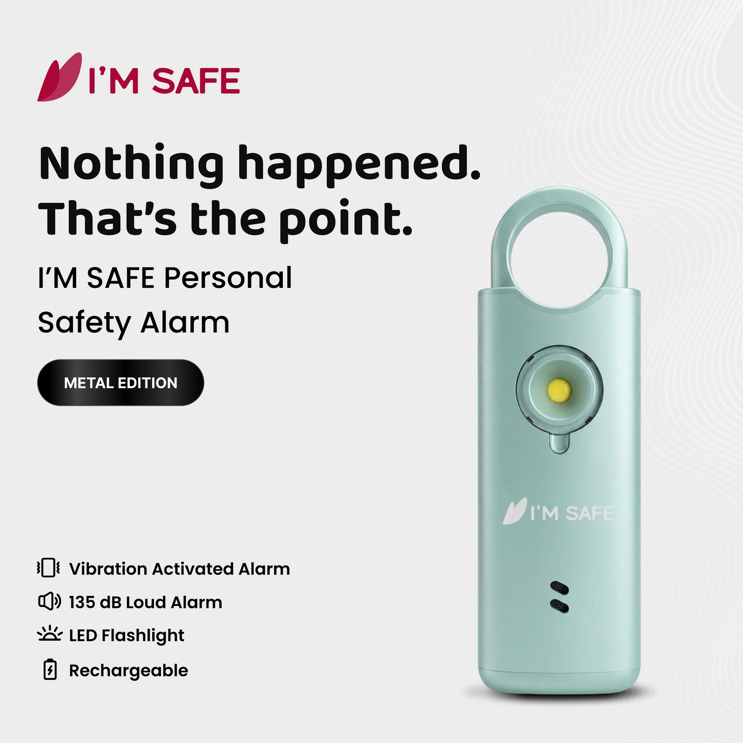 I'M SAFE Personal Safety Alarm – Metal Edition