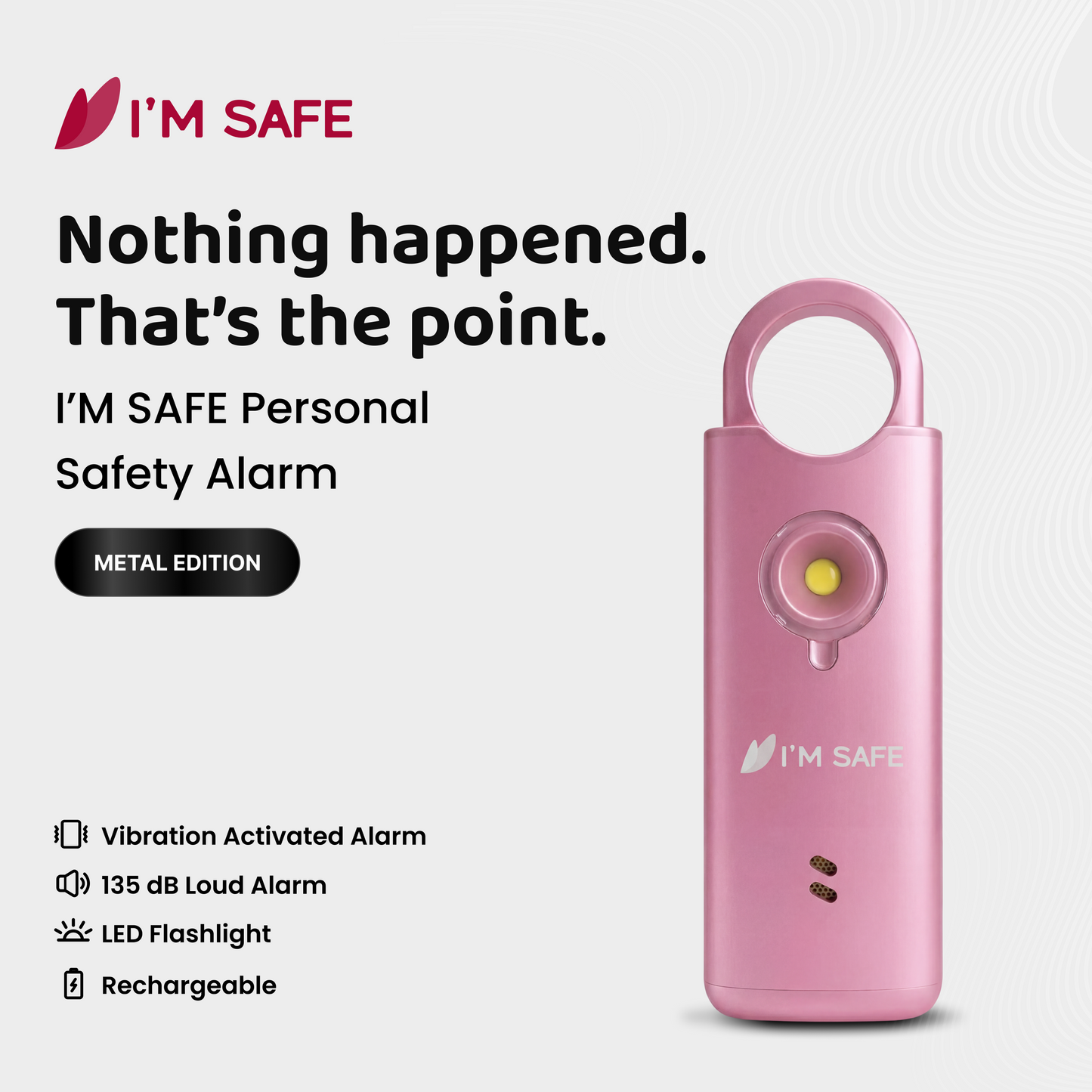 I'M SAFE Personal Safety Alarm – Metal Edition