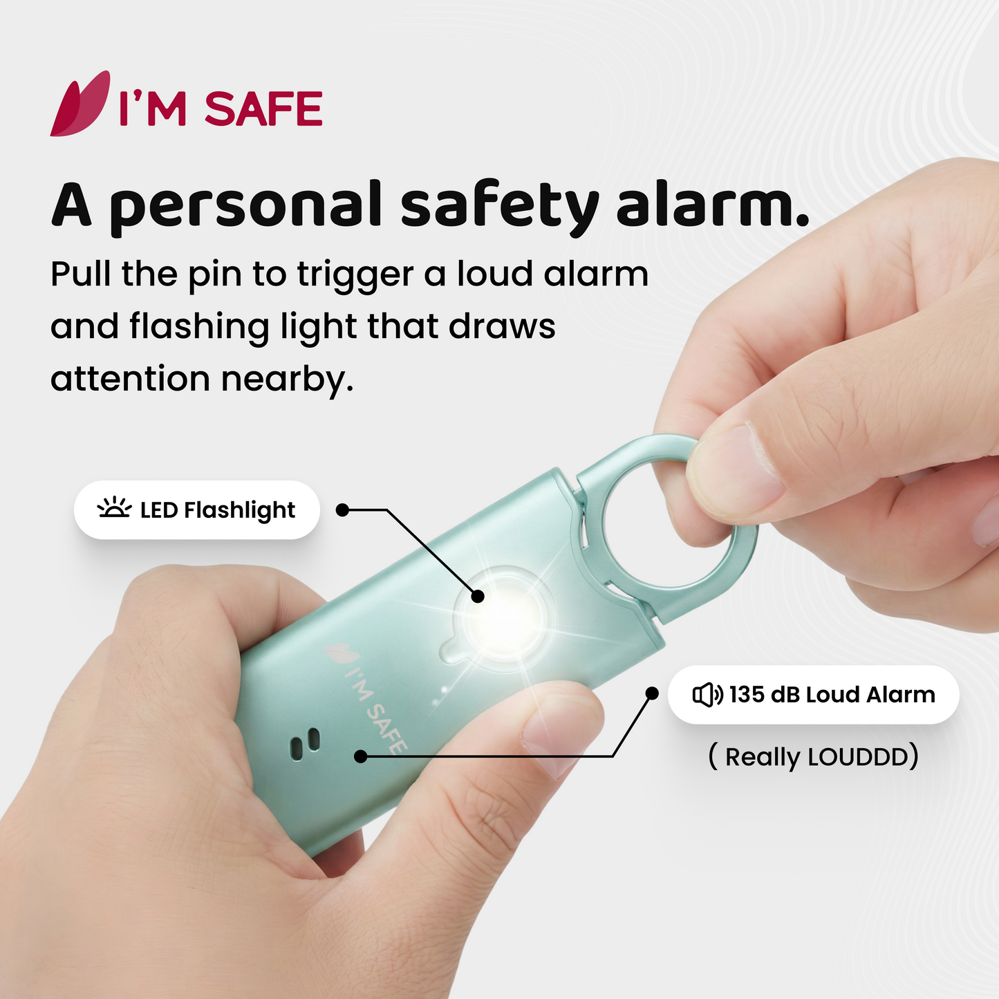 I'M SAFE Personal Safety Alarm – Metal Edition