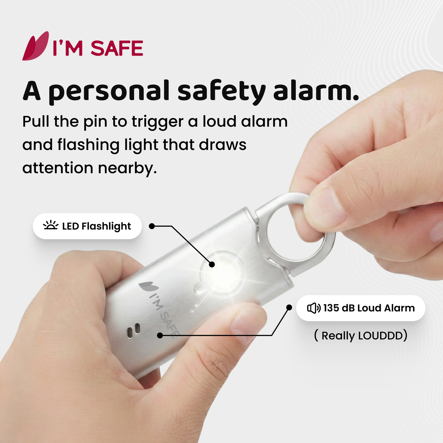 I'M SAFE Personal Safety Alarm – Metal Edition