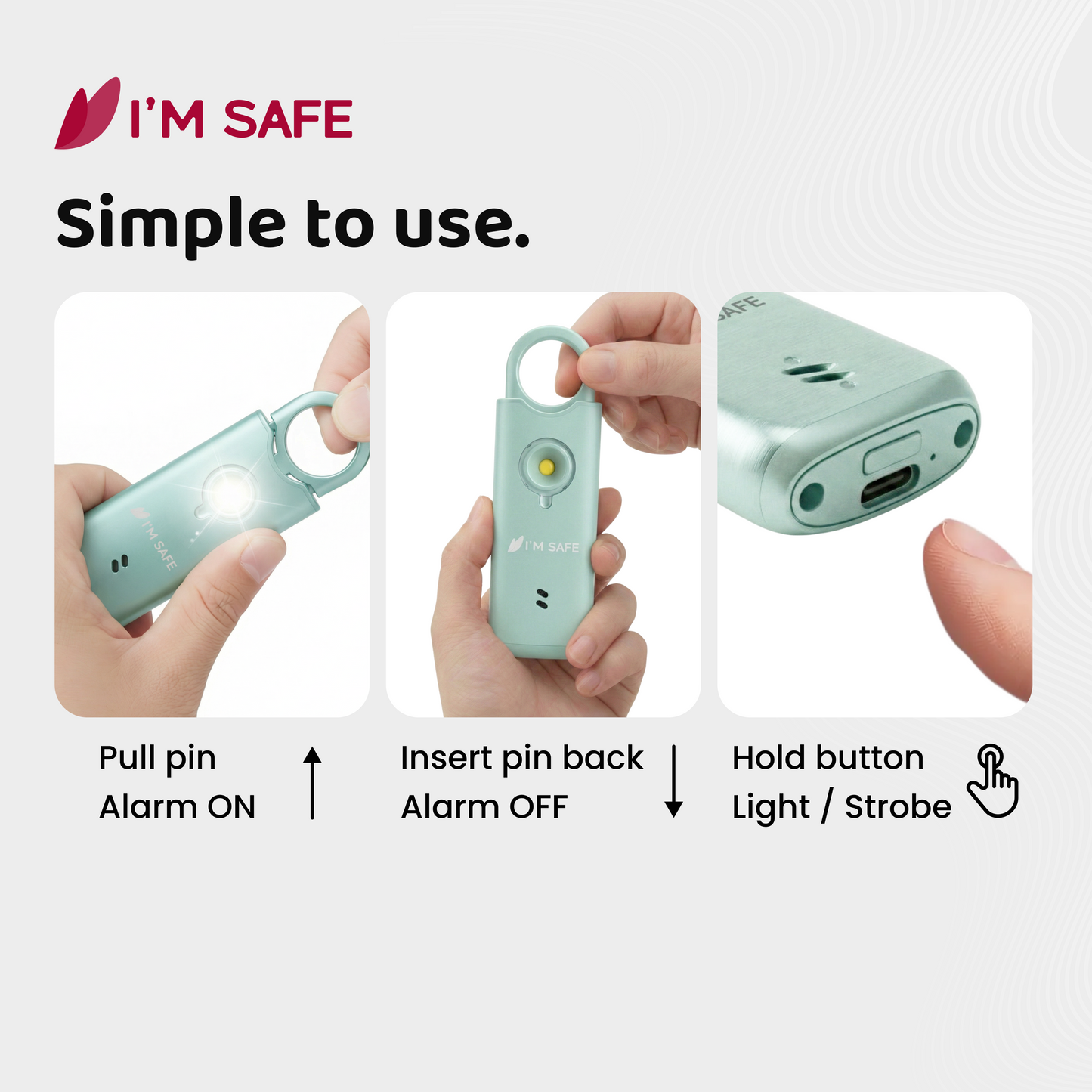 I'M SAFE Personal Safety Alarm – Metal Edition