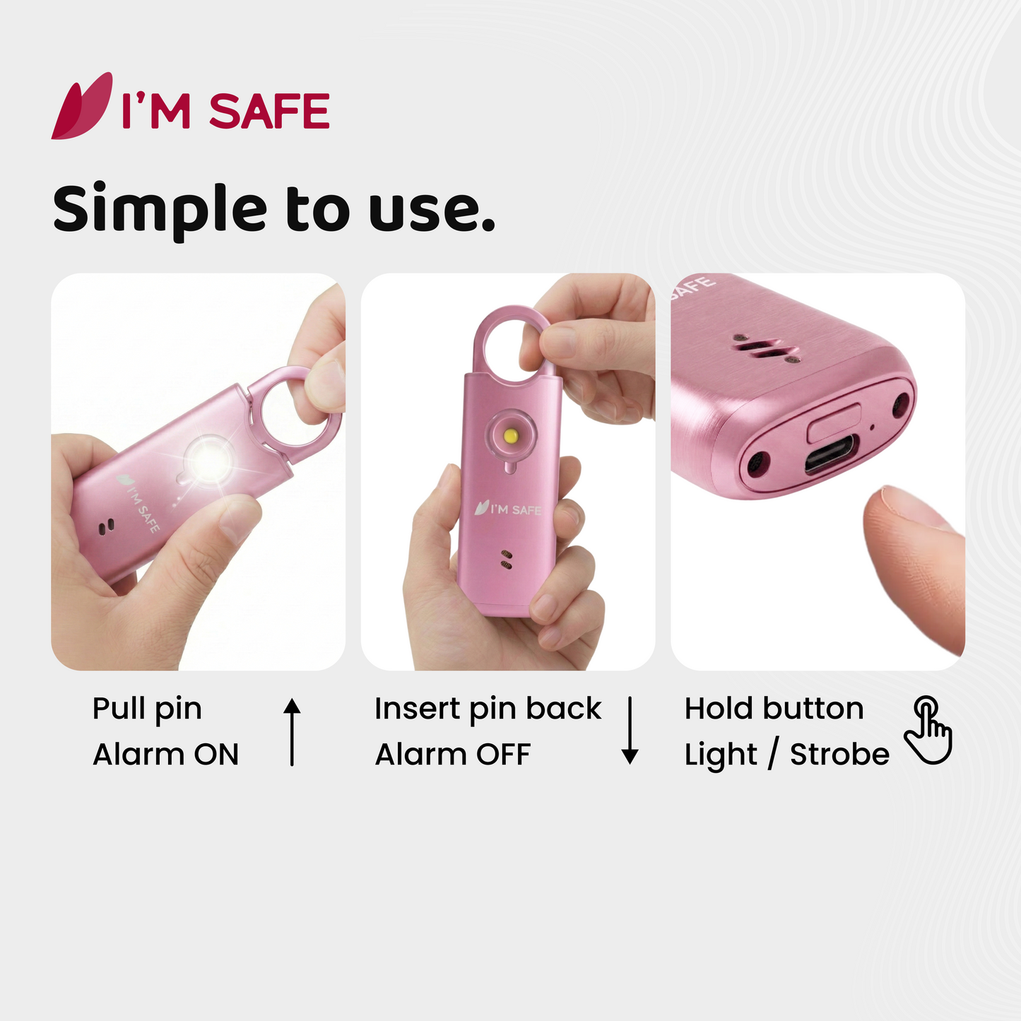 I'M SAFE Personal Safety Alarm – Metal Edition