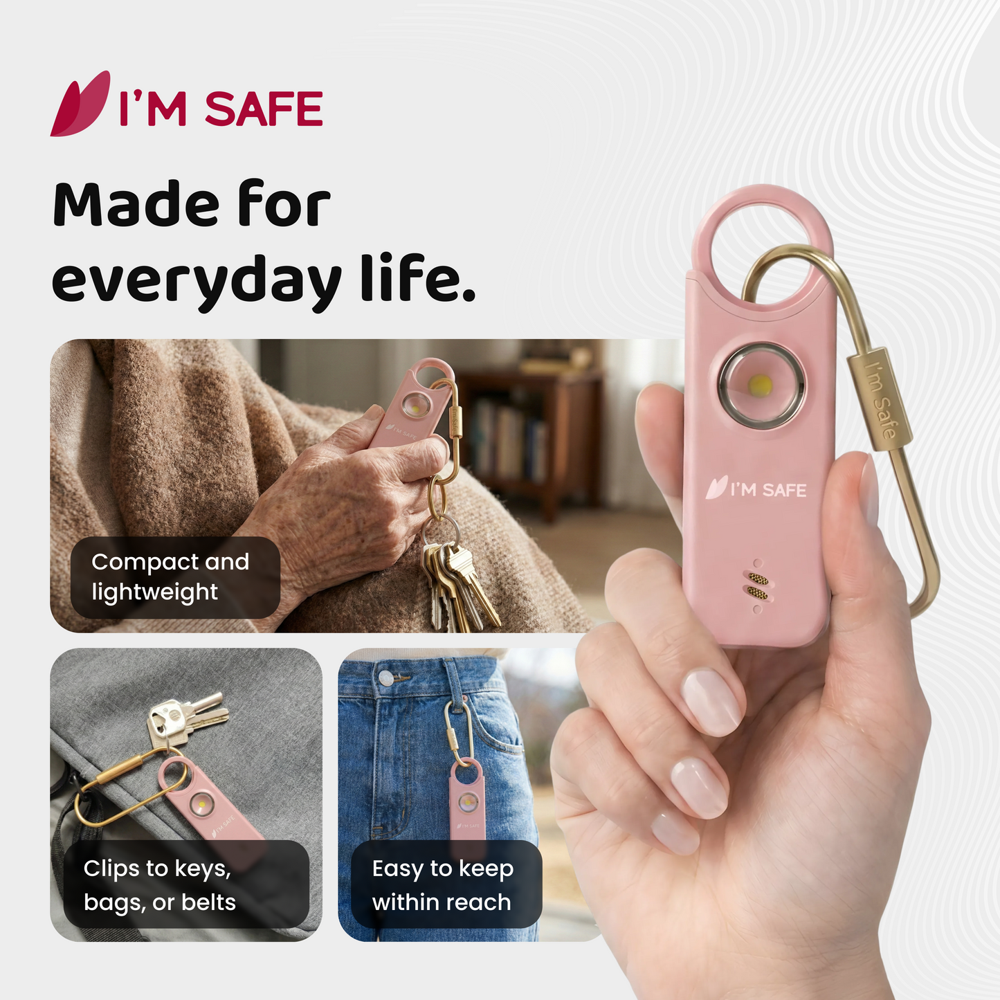 I'M SAFE Personal Safety Alarm Classic | 135 dB Loud Siren
