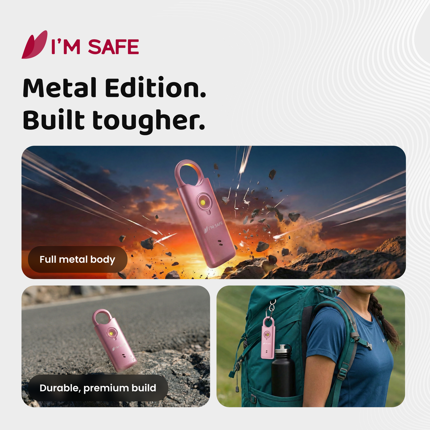 I'M SAFE Personal Safety Alarm – Metal Edition