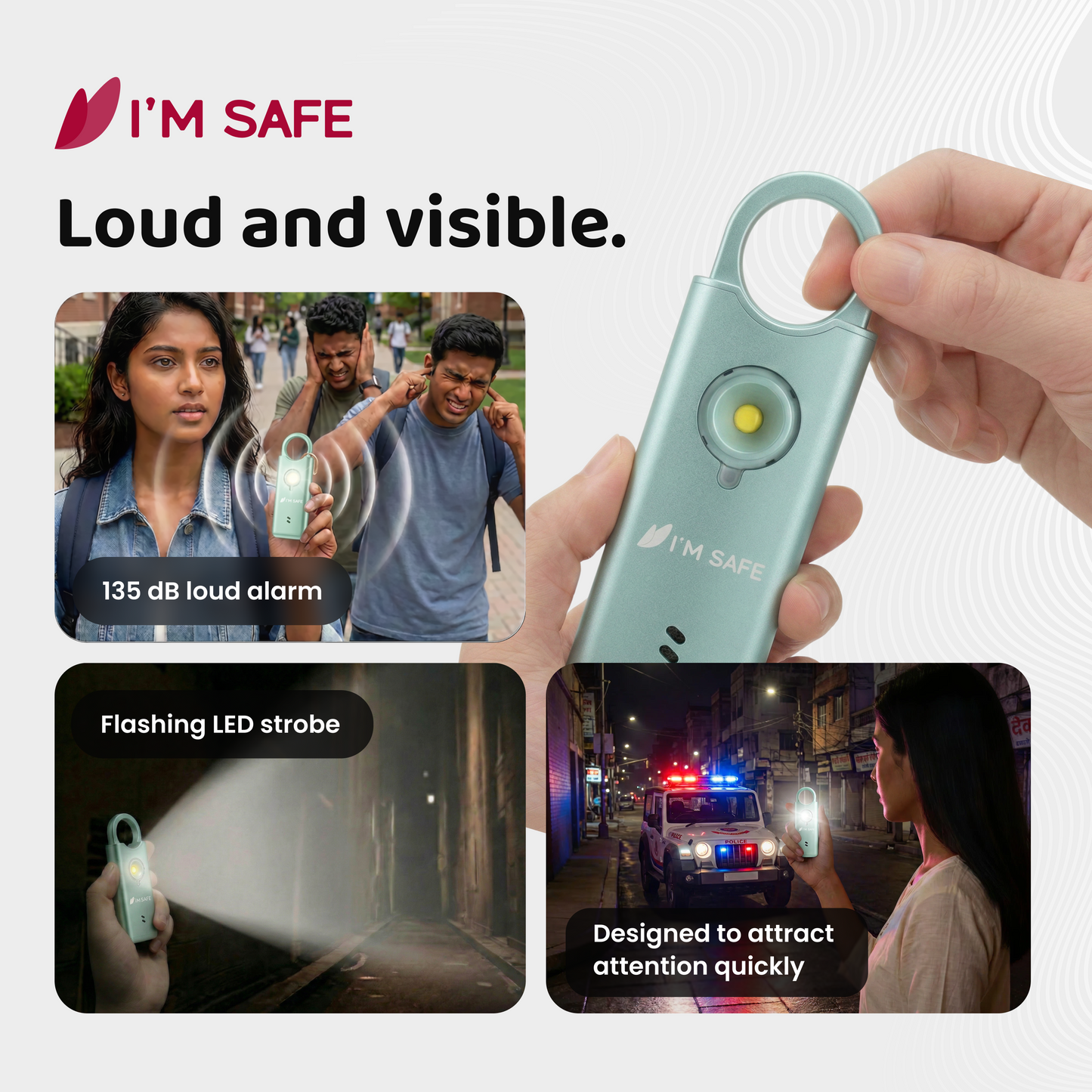 I'M SAFE Personal Safety Alarm – Metal Edition