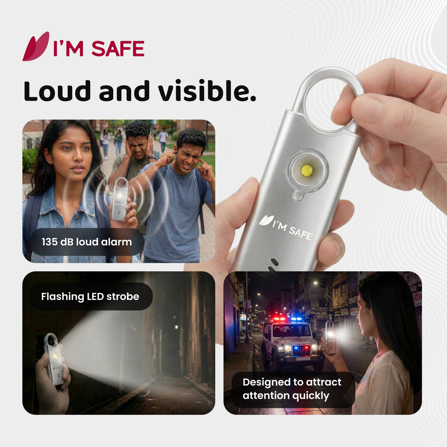 I'M SAFE Personal Safety Alarm – Metal Edition