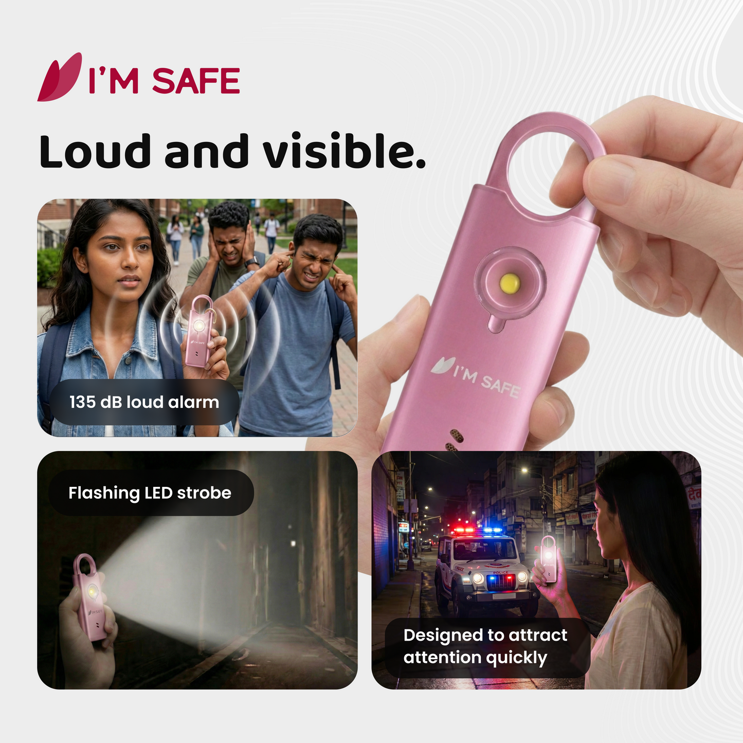 I'M SAFE Personal Safety Alarm – Metal Edition