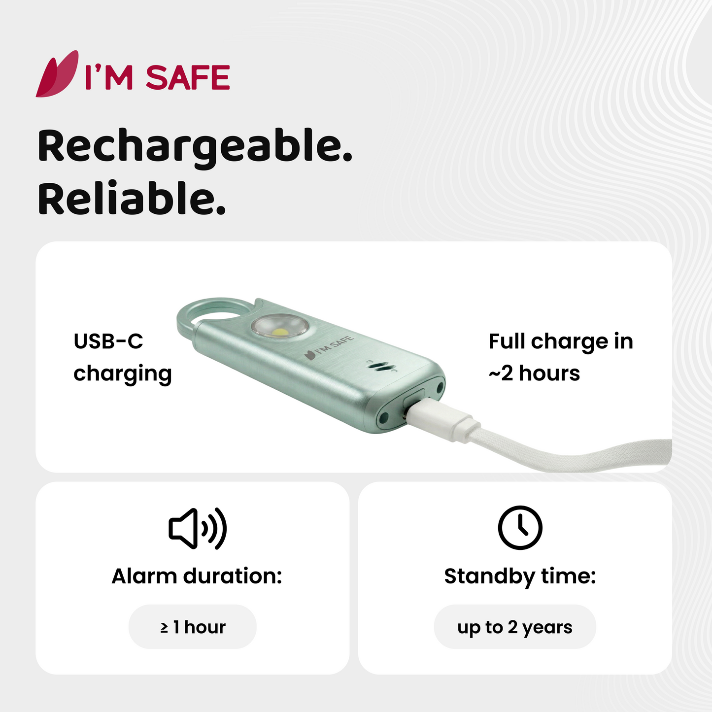I'M SAFE Personal Safety Alarm – Metal Edition