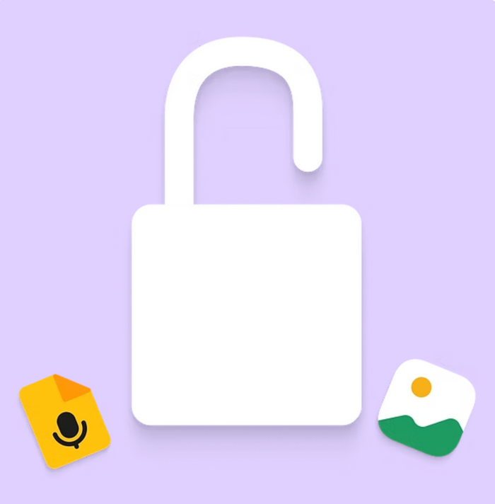 Audio & photos are saved securely